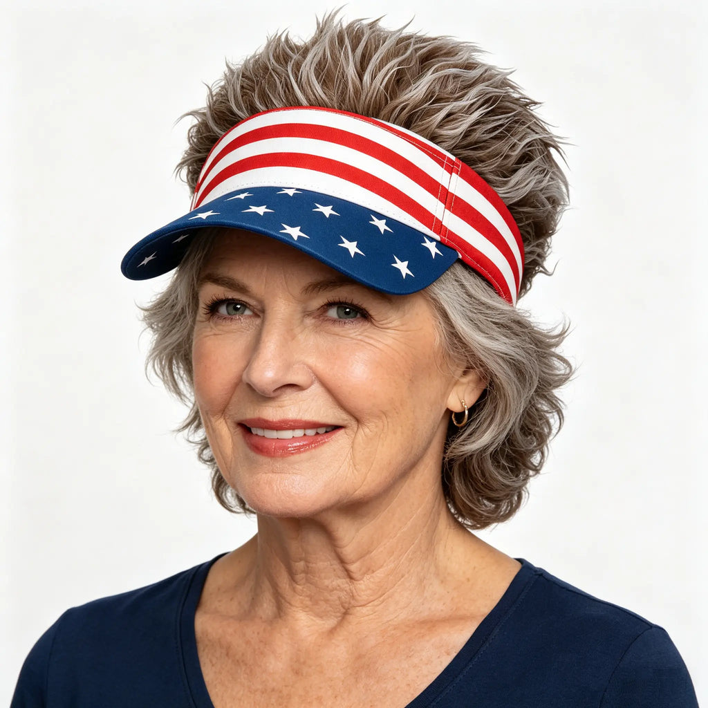 Adjustable American Flag Wig Hat for 250th Independence Day
