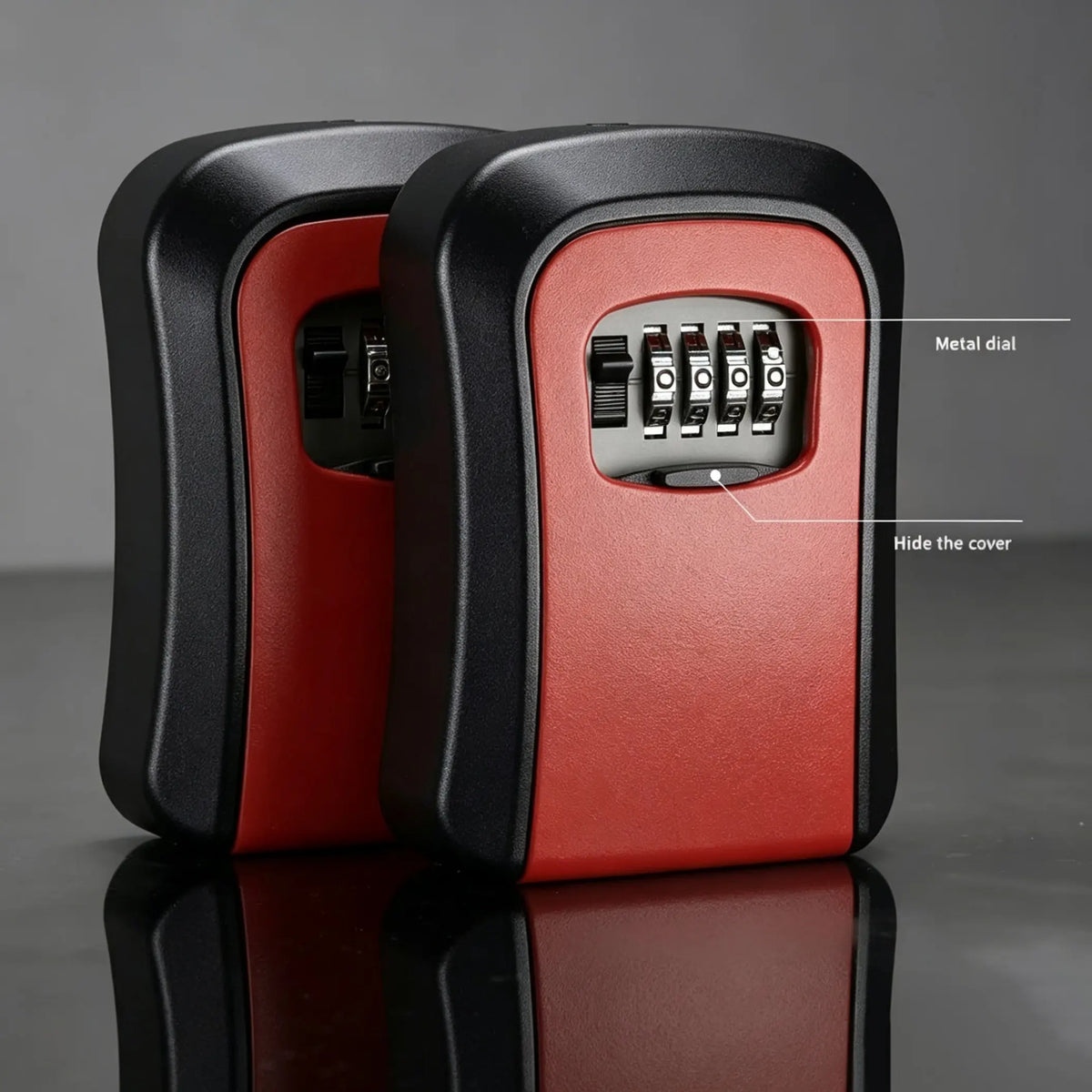 Wall Mount 4-Digit Combination Key Lock Box – Security Resettable Code Storage Box