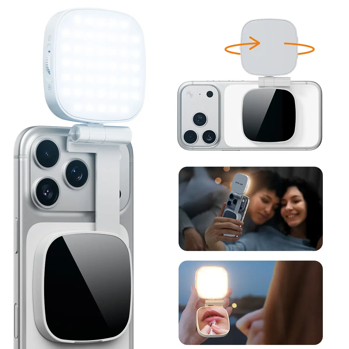 Weilisi MagSafe Magnetic Ring Light with Mirror – Rechargeable LED Selfie Light for iPhone 17 Pro Max