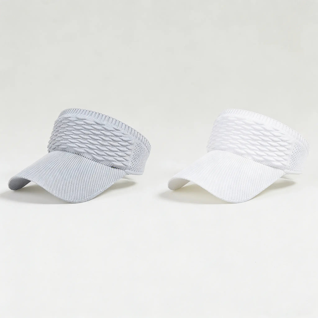 Lot de 2 visières de soleil pour femme, avec ouverture supérieure, respirantes et anti-UV, pour queue de cheval haute