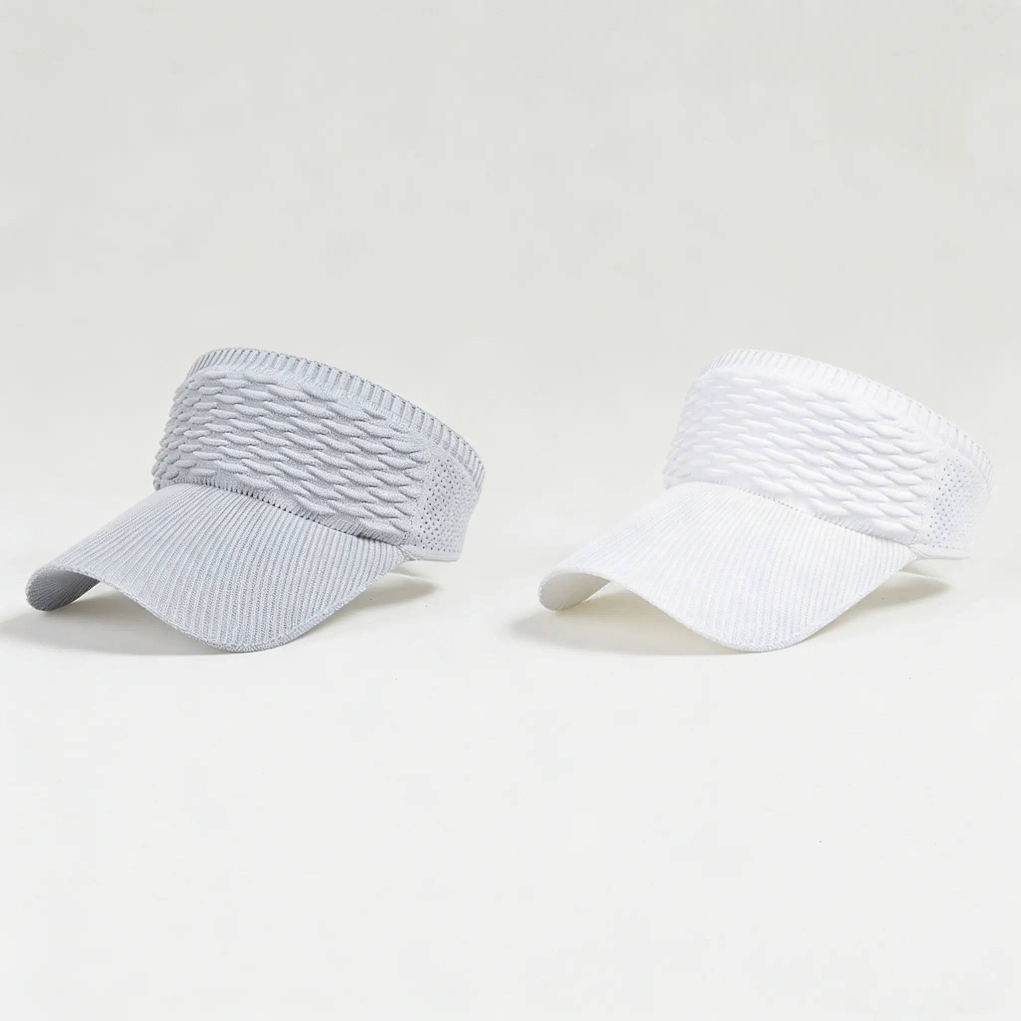 Lot de 2 visières de soleil pour femme, avec ouverture supérieure, respirantes et anti-UV, pour queue de cheval haute
