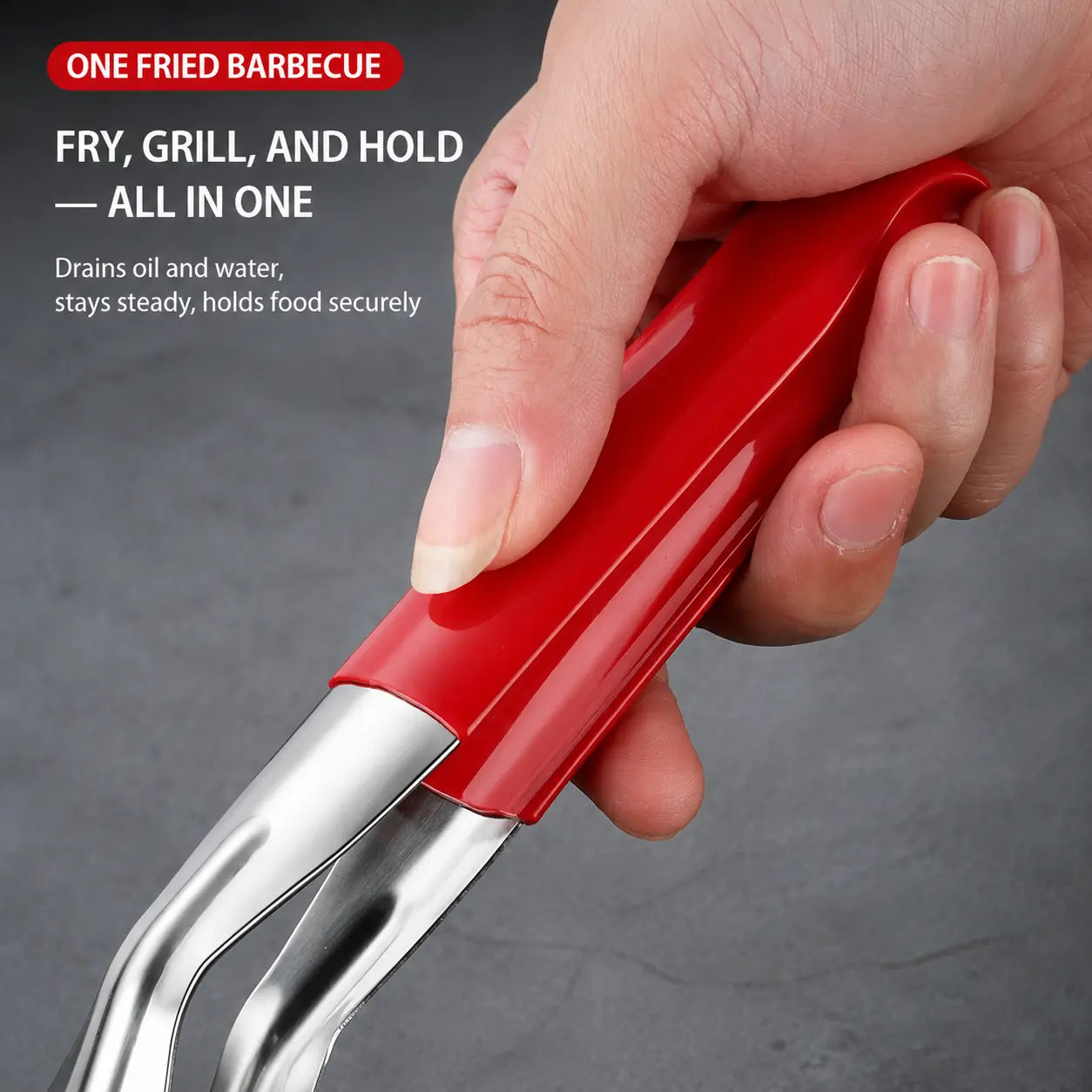 Multi-Functional Stainless Steel Steak Spatula Clamp, Kitchen Cooking Tongs for Fried Steak, Grill & Frying Pan Use