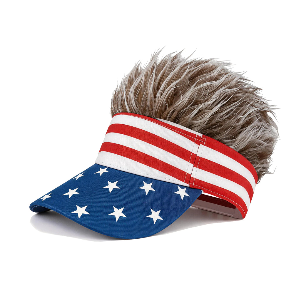 American Flag Wig Hat  Celebrate 250 Years of American Heritage in Style! Adjustable for All Sizes – Perfect for Independence Day, Parades, and Patriotic Celebrations!