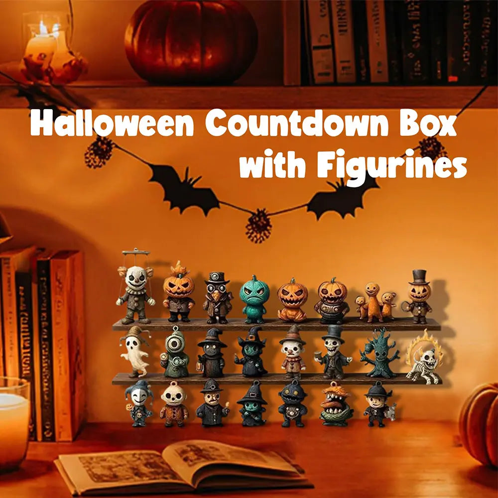 31 Days Halloween Countdown Calendar – Spooky Mini Figurine Surprise Box with Collectible Horror Decorations