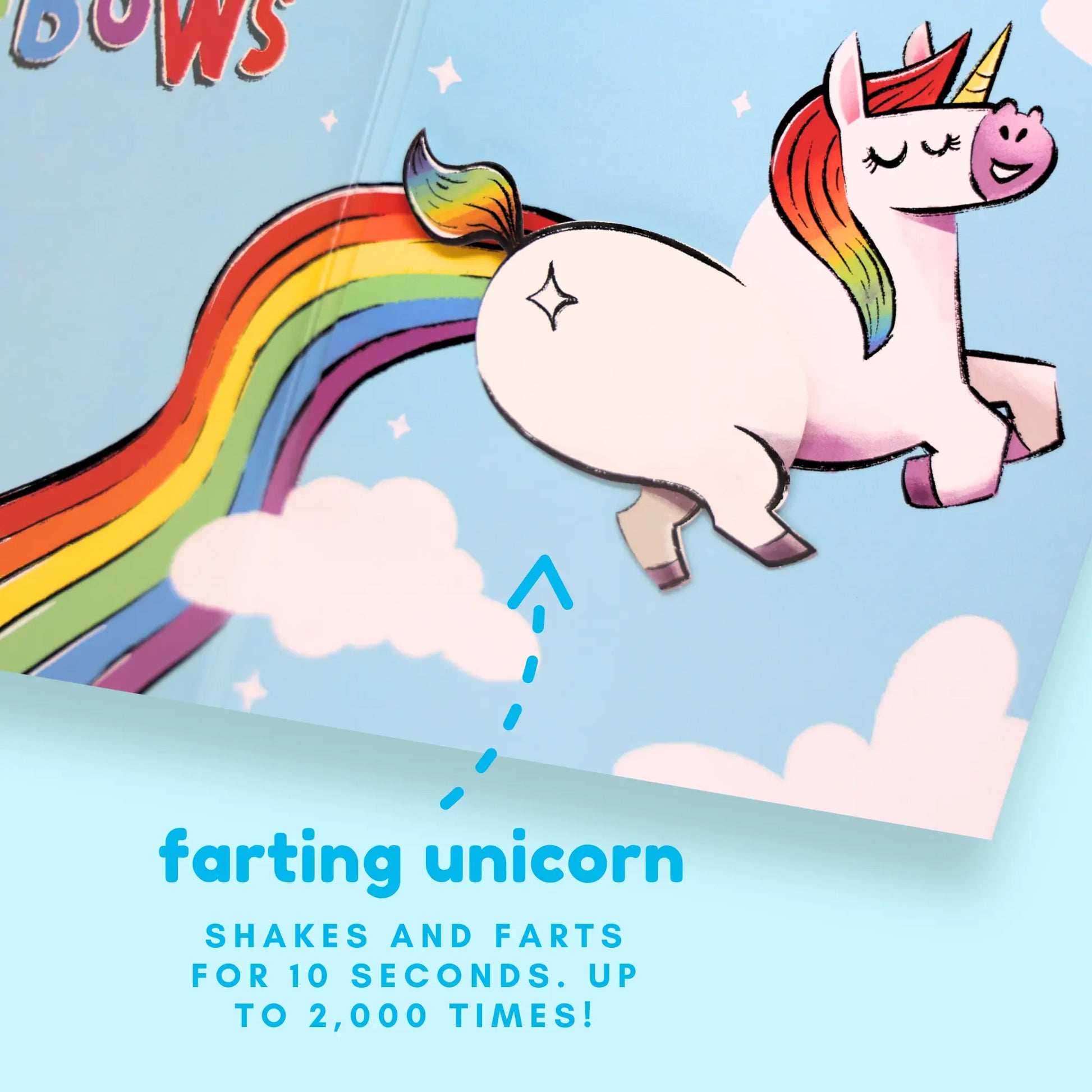 Farting Birthday Card - Farting Dog, Cat & Unicorn - Funny 3D Gag Gift for Men, Women & Kids - Shakes & Farts with Sound, Up to 2,000 Plays - Novelty Greeting Card with Envelope - Birthday Card