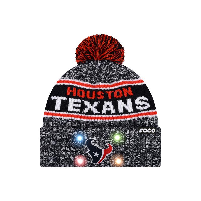 NFL Officially Licensed Team Color Warm Light up Pom Beanie
