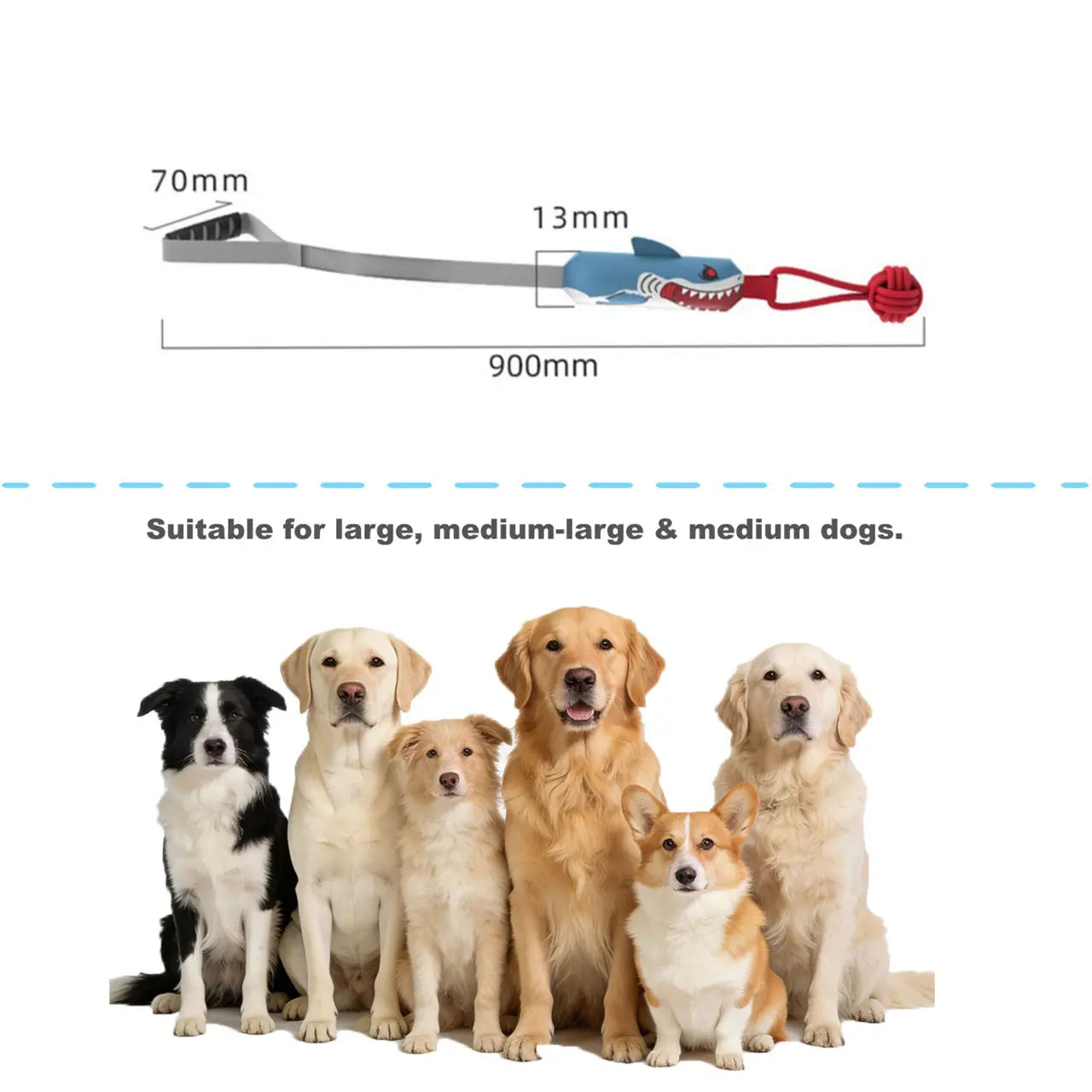 Interactive Squeaky Dog Rope Tug Toy Teeth Cleaning Play Toy for Small Medium Dogs Indoor Outdoor Use