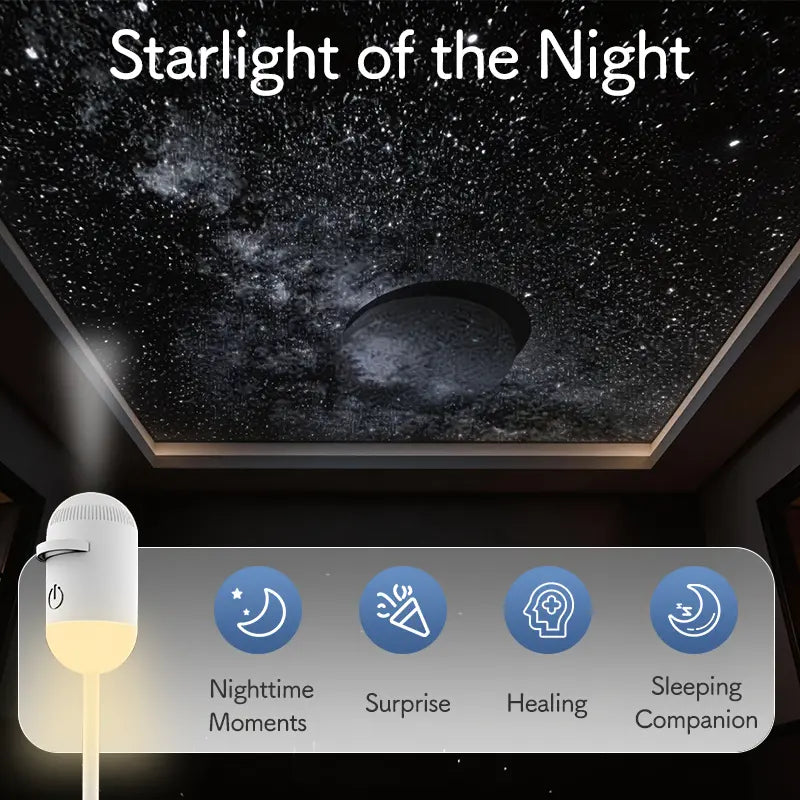 USB starry night light, suitable for home scenes, small footprint, clear projection. Usb Charging Lampara Usb C Rechargeable
