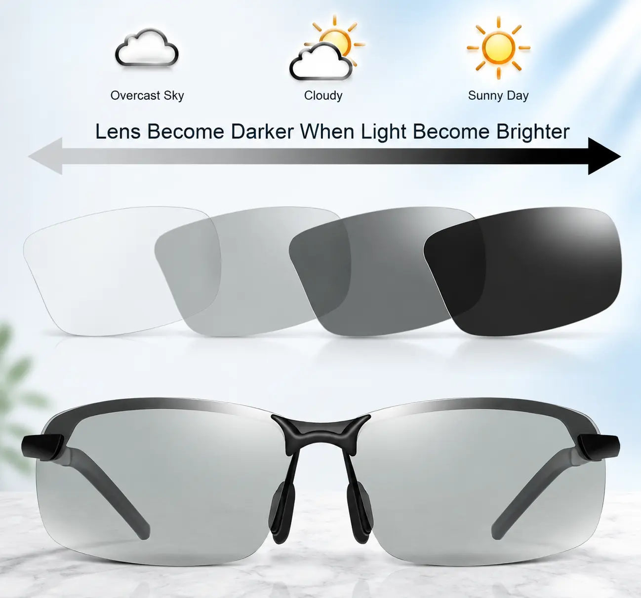 Summervibes Unisex Polarized Sunglasses, Lightweight Fashion Eyewear for Driving, Fishing, Hiking, Beach and Outdoor Use