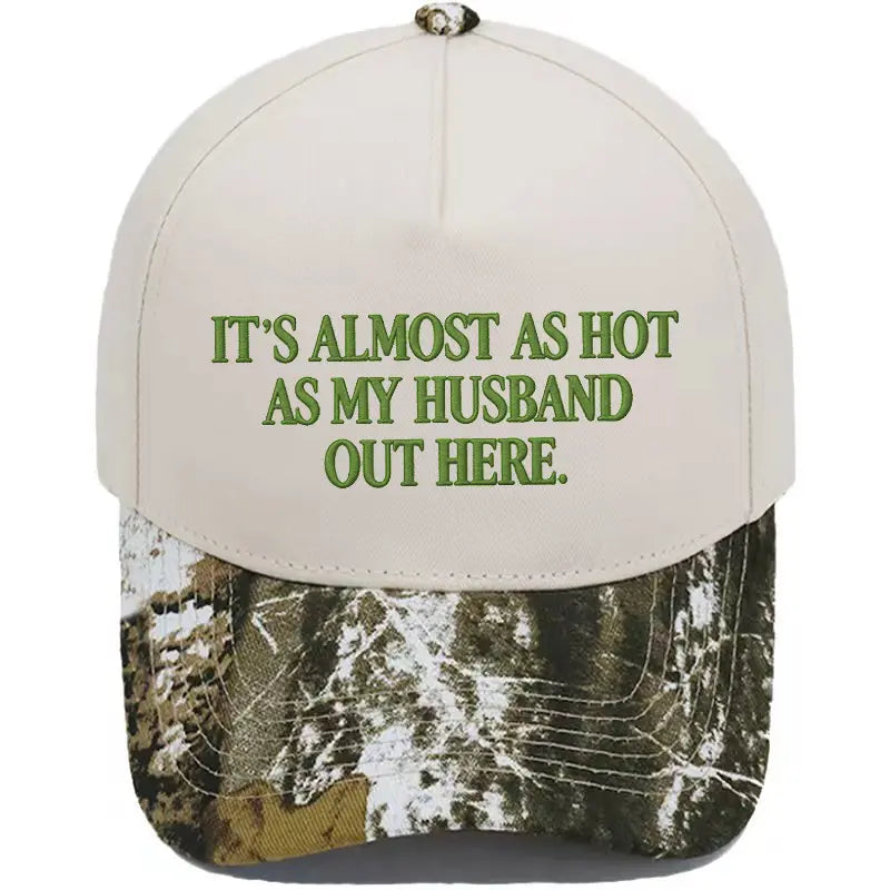 Funny "Almost As Hot As My Husband" Hat – Retro Two-Tone Snapback Cap