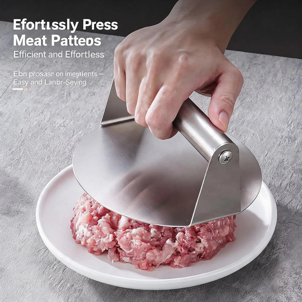 Stainless Steel Burger Press 4.72" – Non-Stick Burger Smasher for Flat Top Grill & Griddle