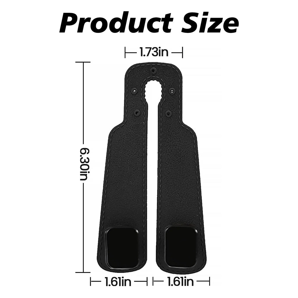 4PCS Faux Leather Car Headrest Hooks: Double-Hook Organizer for Bags & Essentials