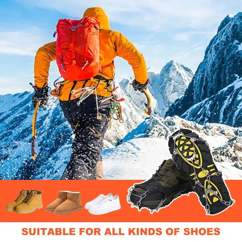 Lightweight Ice Cleats for Shoes & Boots – Anti-Slip Snow Traction Crampon Grips