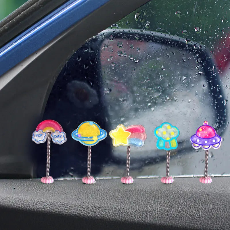 JOYTUTUS 5-Piece Sunflower Car Dashboard Shaking Head Ornaments