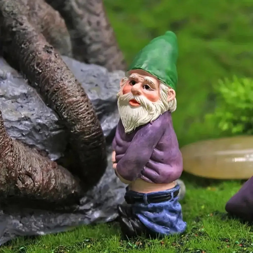Creative Gnome Design Resin Craft (4 Counts), Miniature Garden Ornament, Fun Garden Gnome, Garden Gnome Statue, Micro Garden Decoration for Yard, Patio, Lawn, Indoor and Outdoor Decoration, Garden Accessories, Home Decor