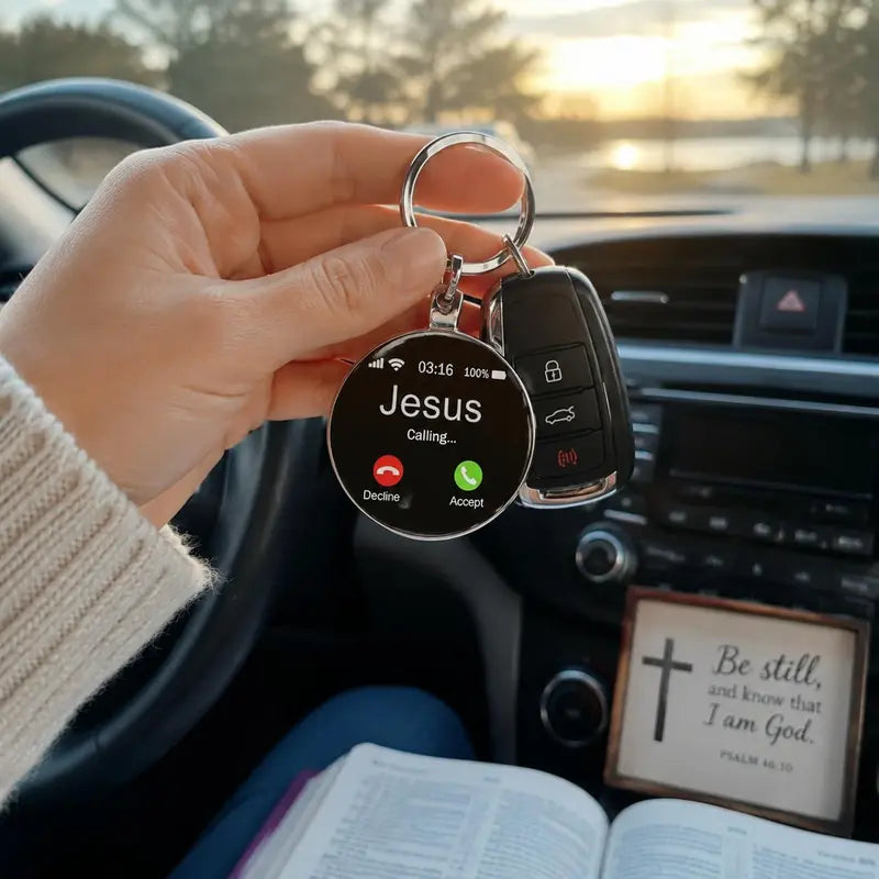 Jesus Calling Christian Key Ring – Inspirational Faith Gift & Religious Reminder