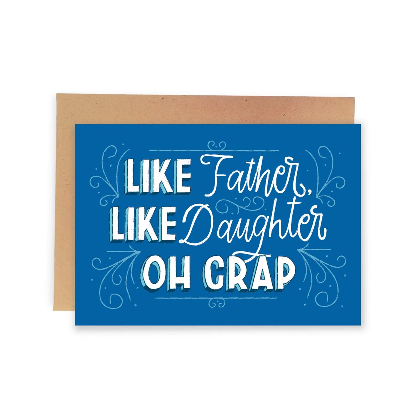 Funny Father's Day Card - 5x7 Inch Hand-Drawn Greeting Card with Envelope