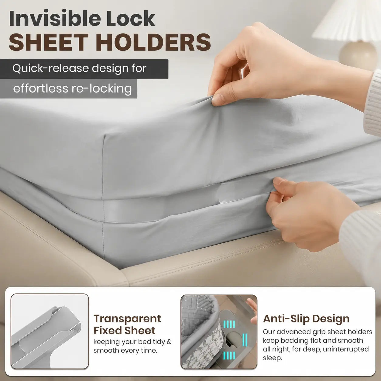 Heavy-Duty Bed Sheet Clips – Locking Mattress Corner Holders & Anti-Slip Fasteners