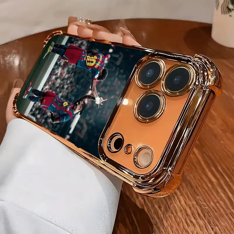 Football phone case - New electroplated transparent TPU airbag anti-drop phone case suitable for iPhone 11–17 Series