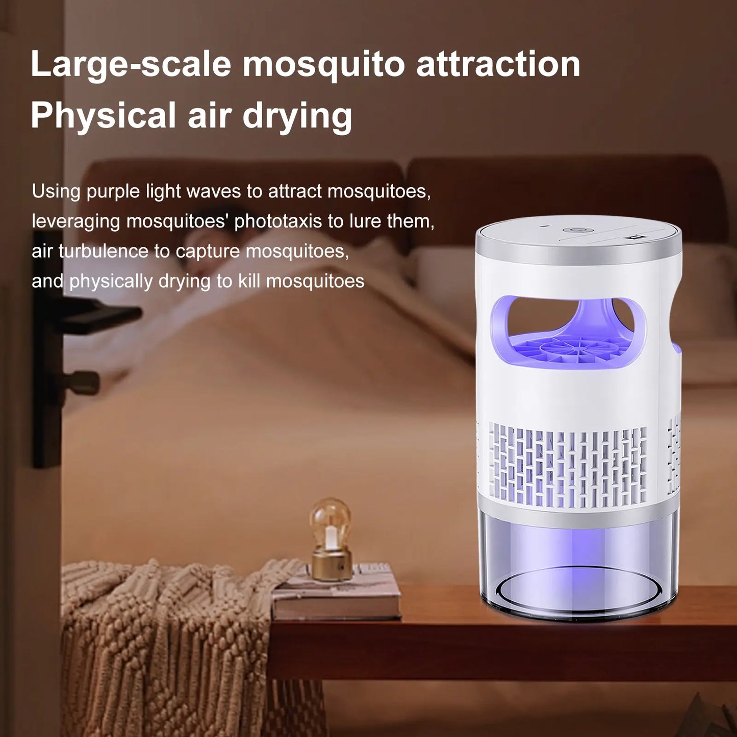 Gainstarx Indoor Insect Trap with Light and Suction Non Zapper Flying Bug Catcher for Mosquitoes Fruit Flies Gnats and Moths for Home Use