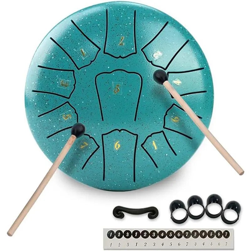 11-Note Steel Tongue Drum Set – 6" Meditation Hand Drum with Bag & Mallets