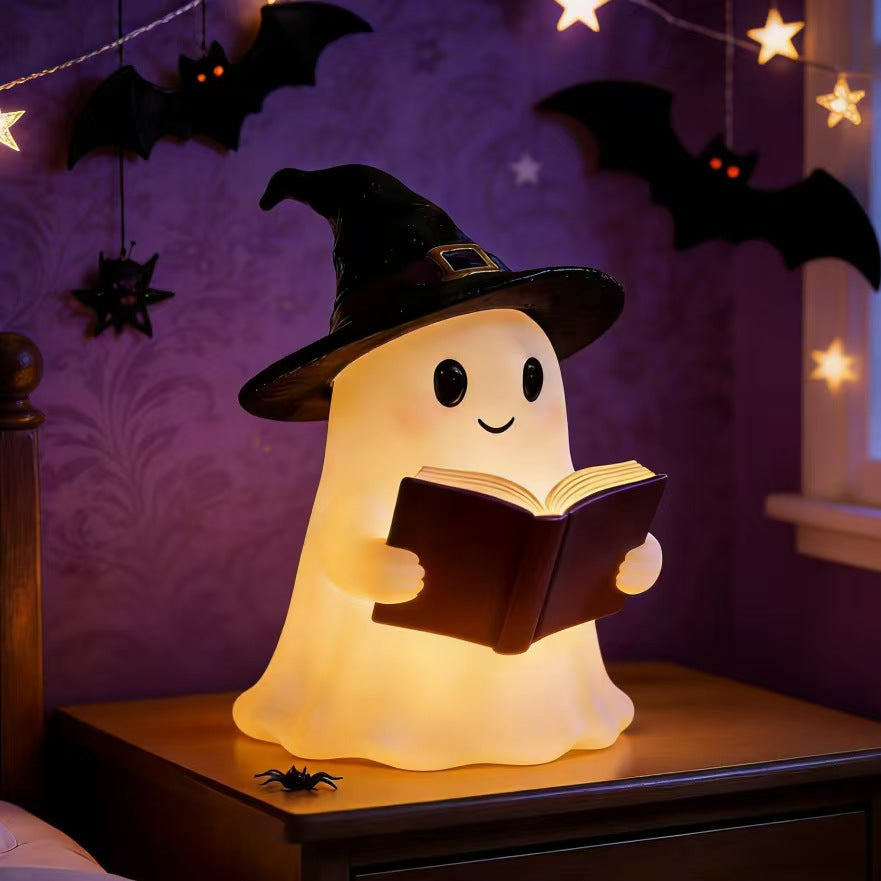 Halloween Ghost Figurine - Plastic Spooky Middle Finger Ghost Decor Cute & Edgy Indoor Outdoor Halloween Decor for Porch & Home