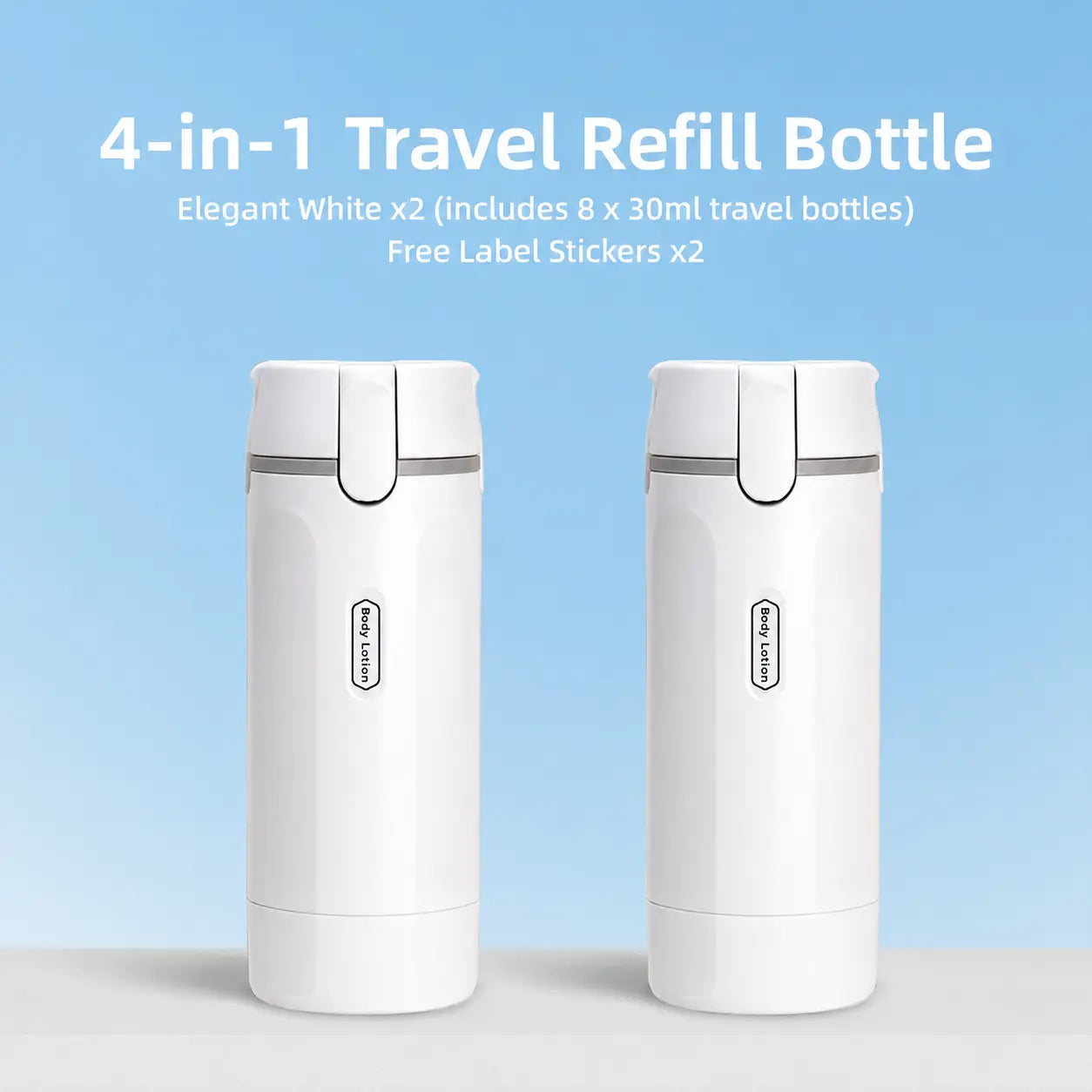 4-in-1 Travel Toiletry Dispenser Bottle – Leakproof Refillable Travel Container
