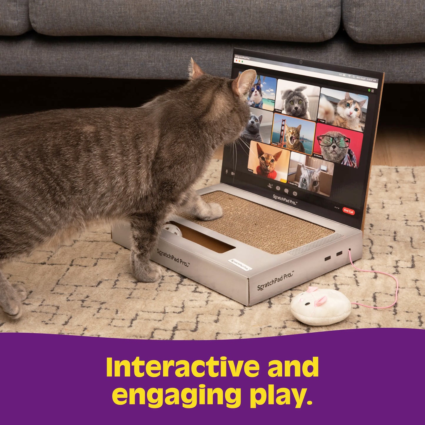 ScratchPad Pro Cardboard Laptop Cat Scratcher – Funny Interactive Indoor Toy