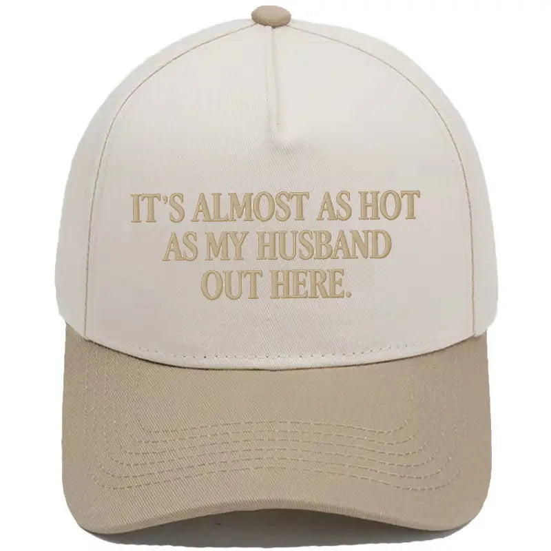 Funny "Almost As Hot As My Husband" Hat – Retro Two-Tone Snapback Cap