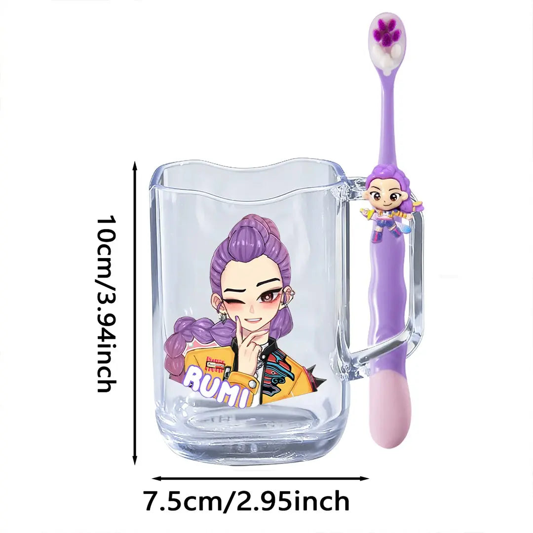 Cute Cartoon Character Acrylic Toothbrush Holder & Cup Set