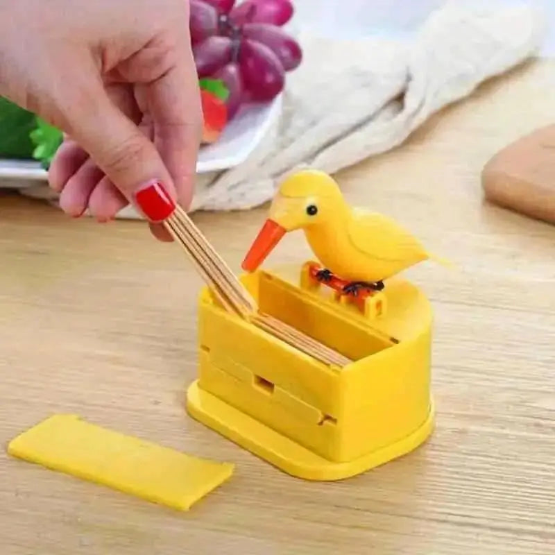 Cute Bird Toothpick Dispenser, Automatic Kitchen Toothpick Holder