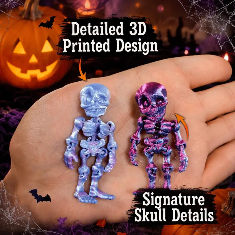 3D-Printed Mini Skeleton Statues – Halloween & Christmas Stress Relief Home Decor