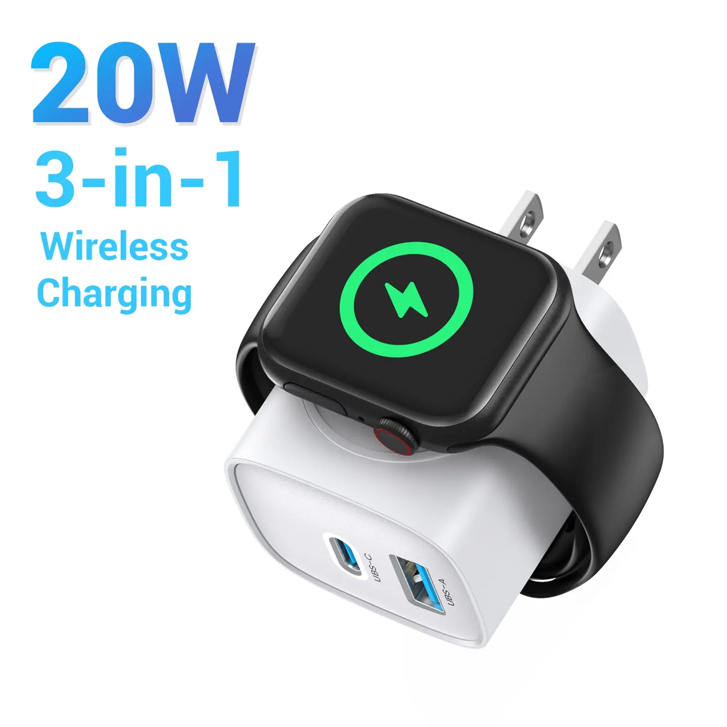 3-in-1 Magnetic Wireless Wall Charger | 20W PD Fast Charge with Cable