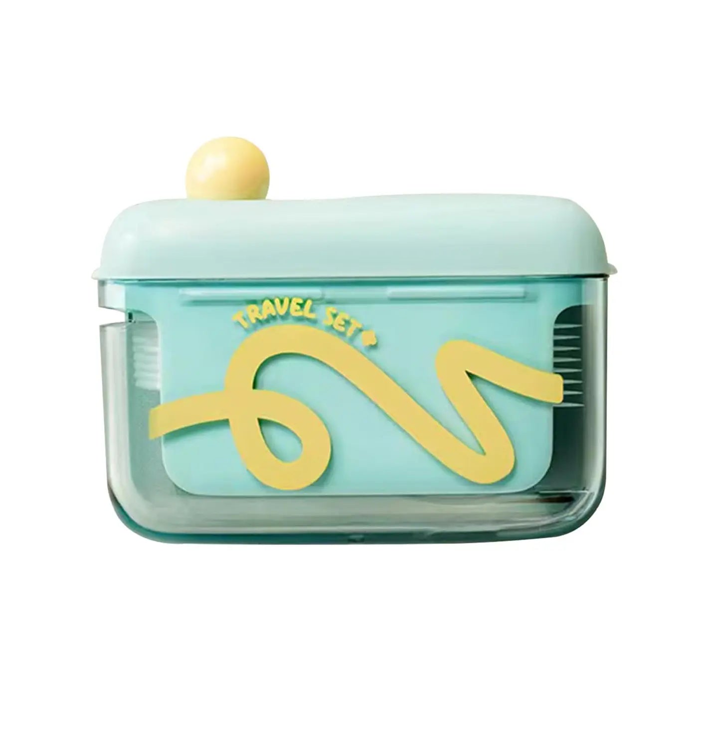 Travel-sized storage case - features an automatic pop-up dispenser, portable and refillable, perfect for oral care at home, in restaurants, and while traveling.