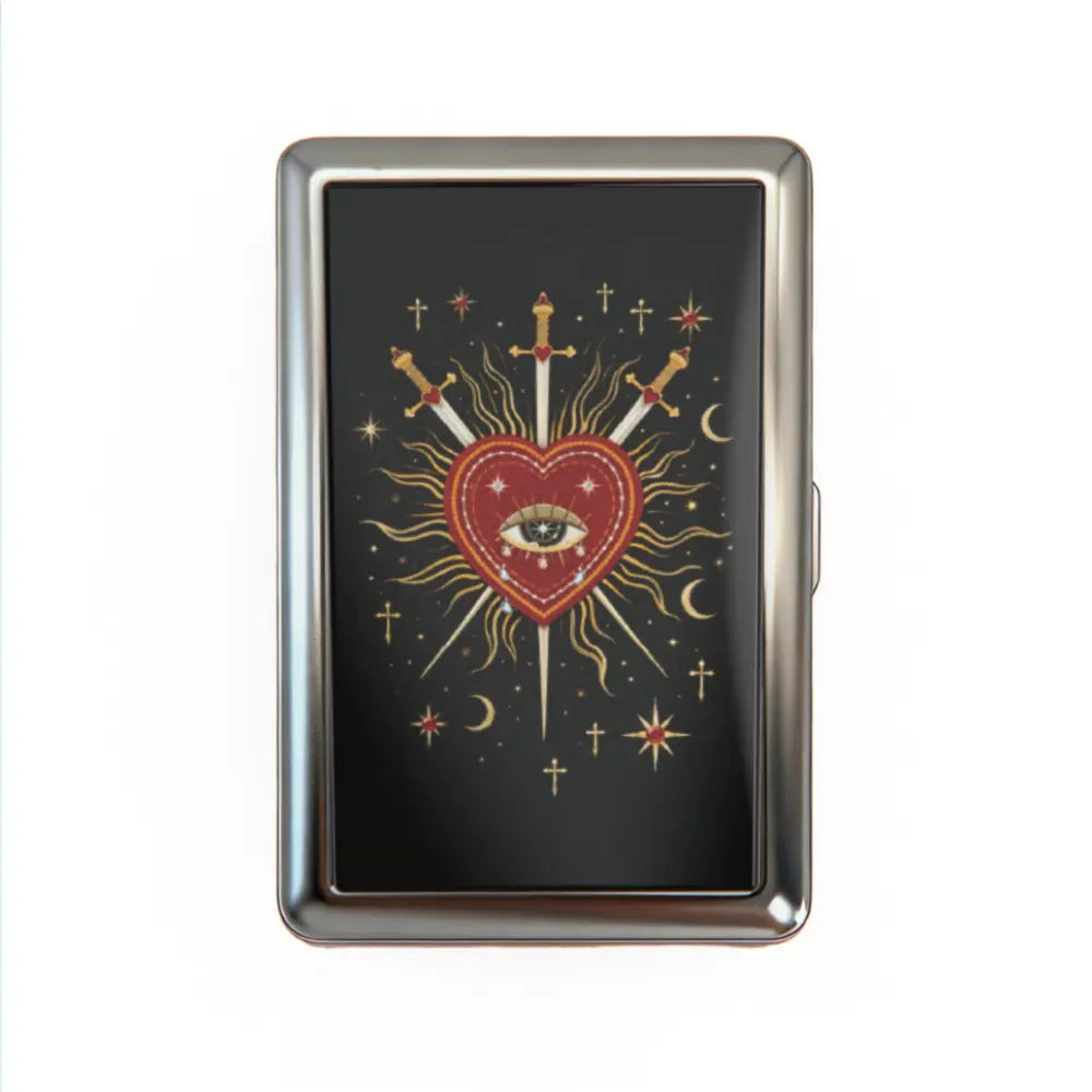 Vintage Cigarette Case - Card Holder Wallet, Multi-Functional Metal Tin Box, Versatile Trinket Business Card ID Holder