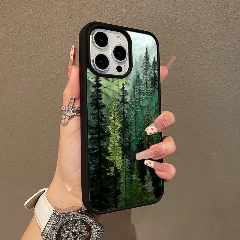 Stained Glass Forest Magnetic Protective Case for iPhone