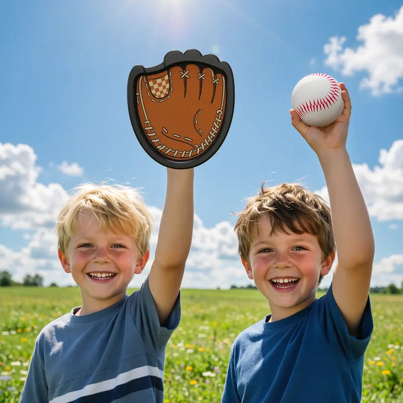 Velcro Ball and Catch Ball Set, Outdoor Games for Kids, Baseball & Football Glove, Beach Yard Camping Toys  (2 Paddles & 3 Balls) Family Backyard Games Summervibes