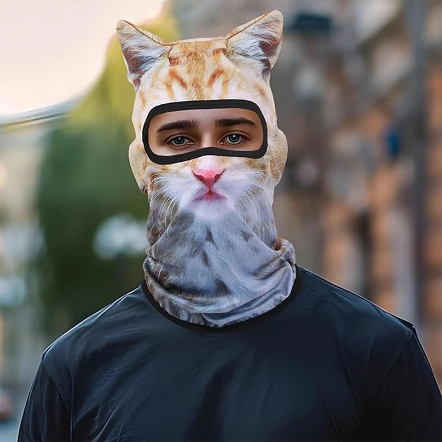 3D Cat Ear Balaclava, Breathable Polyester Shiesty Ski Mask for Men & Women, Whimsical Party Accessory for Festivals, Raves & Halloween, Cool Mask, Ski Masks