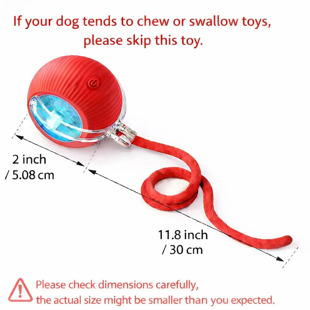 Mizusu Interactive Pet Rolling Ball Toy with 2 Replaceable Tails, Automatic Dog & Cat Teaser Toy