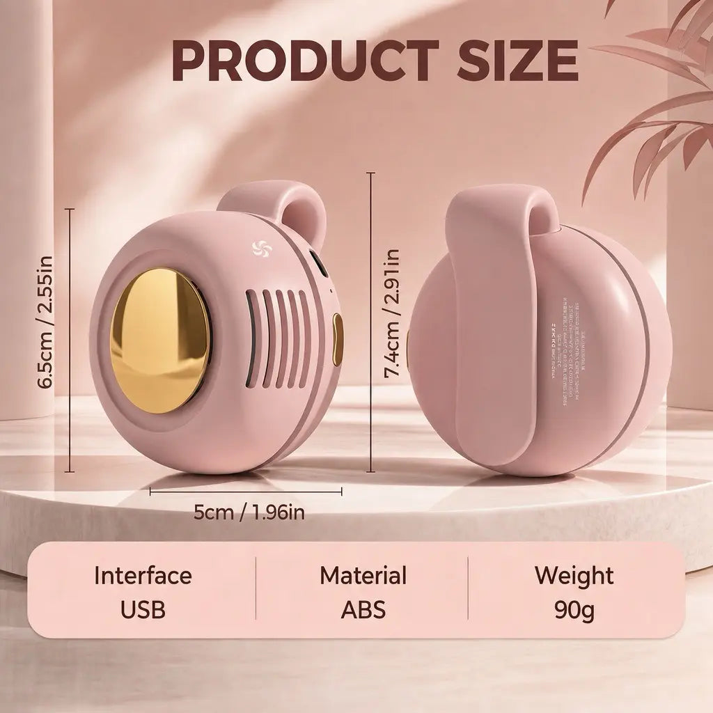 Westdeer Portable Silent Mini Bladeless Electric Fan,Adjustable 3-speed Suspended Waist Fans,Phone Cooling Fan,Personal Fan,Rotating BodyFan Suitable for Outdoor Travel,fathersdaygift,rechargeable personal fan,handheld turbo fan,Perfect Gift