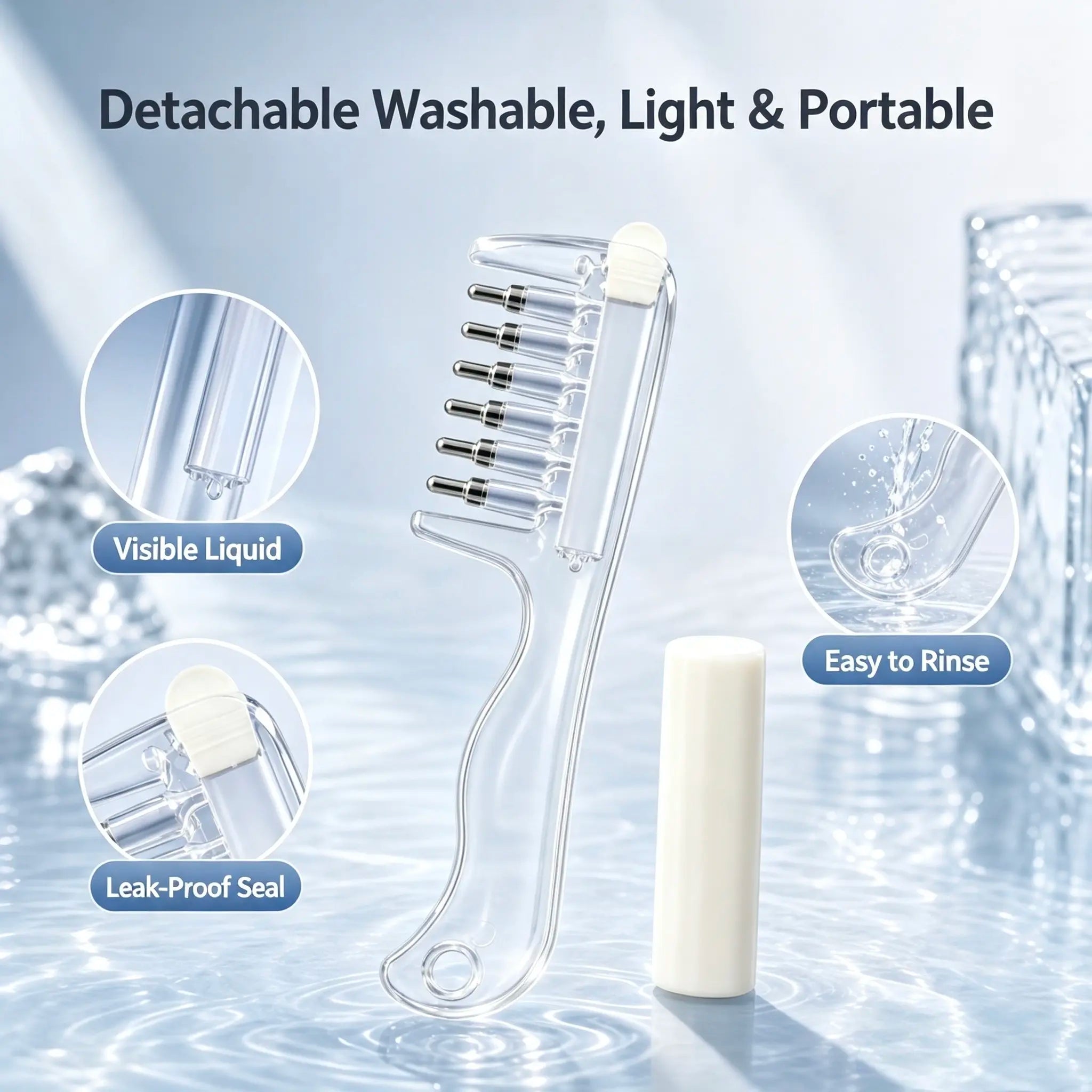 Scalp Liquid Applicator Comb – Refillable Hair Root Oil Massager for Hair Treatment