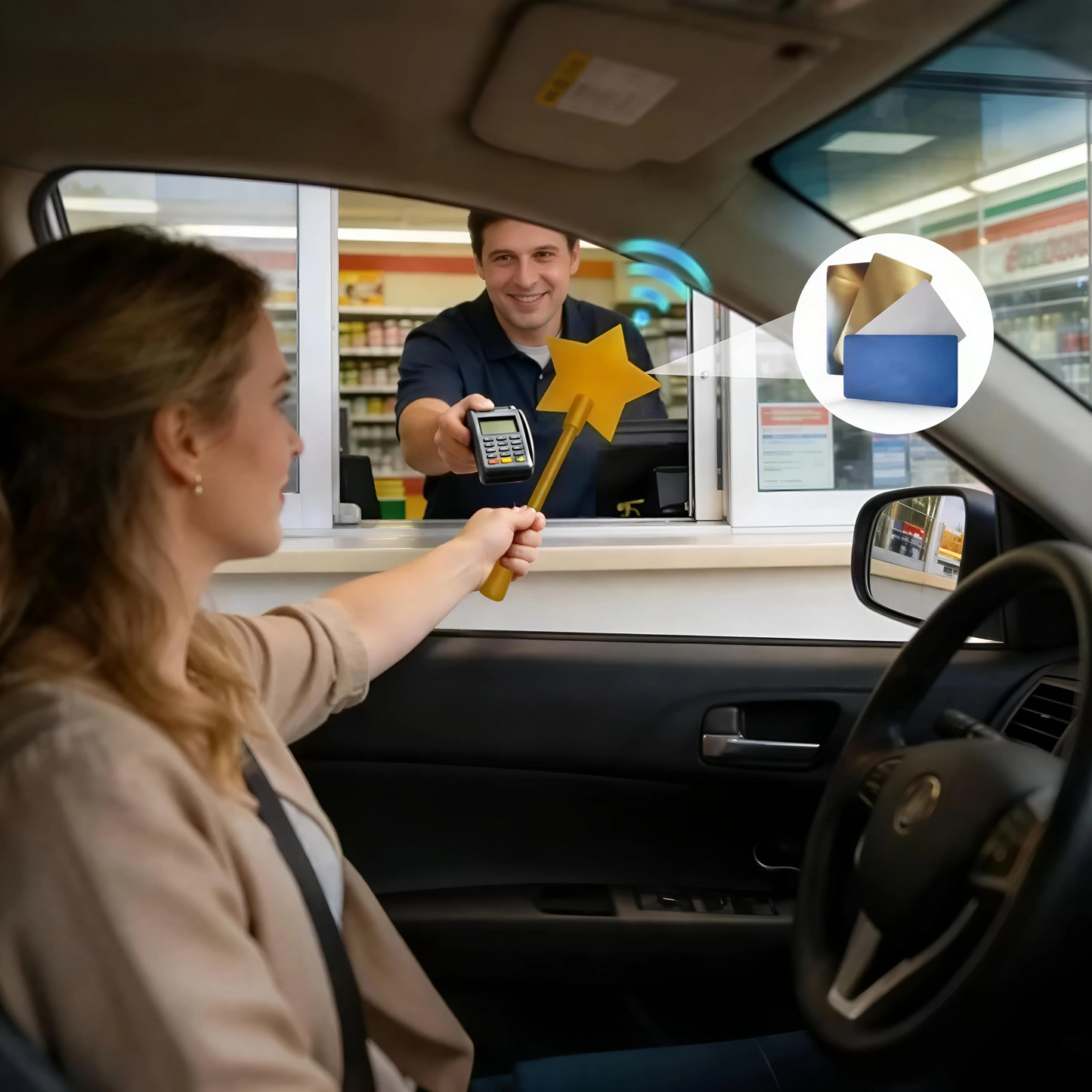 "Magic Pay" Credit Card Wand | 3D Printed Star Tap-to-Pay Wand for Checkout