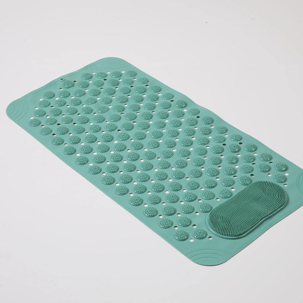 Non-Slip Shower Mat with Foot Massage & Drain Holes, Suction Cup Bathtub Mat