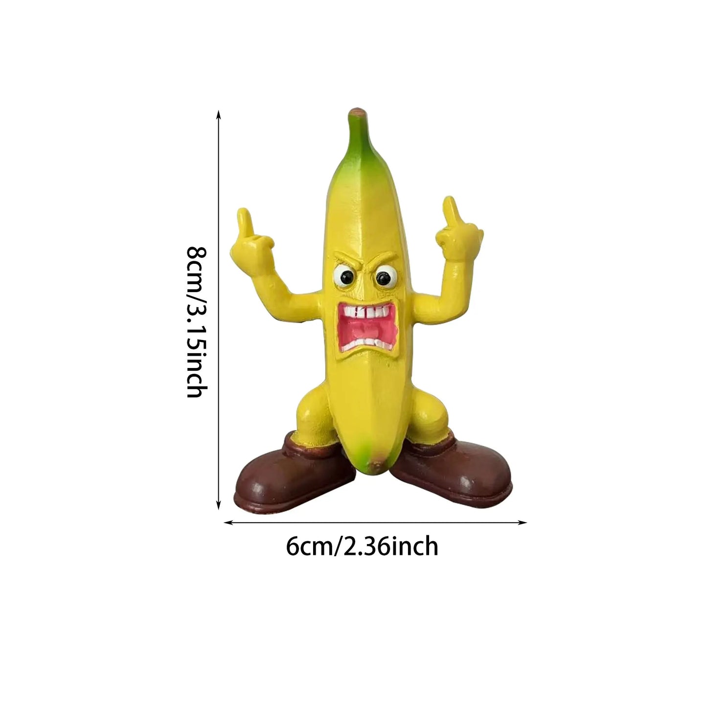 Funny Middle Finger Banana Figurine – Angry Banana Desk Decor for Office & Home