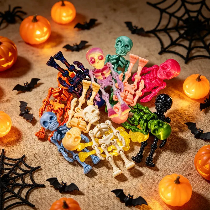 3D-Printed Mini Skeleton Statues – Halloween & Christmas Stress Relief Home Decor
