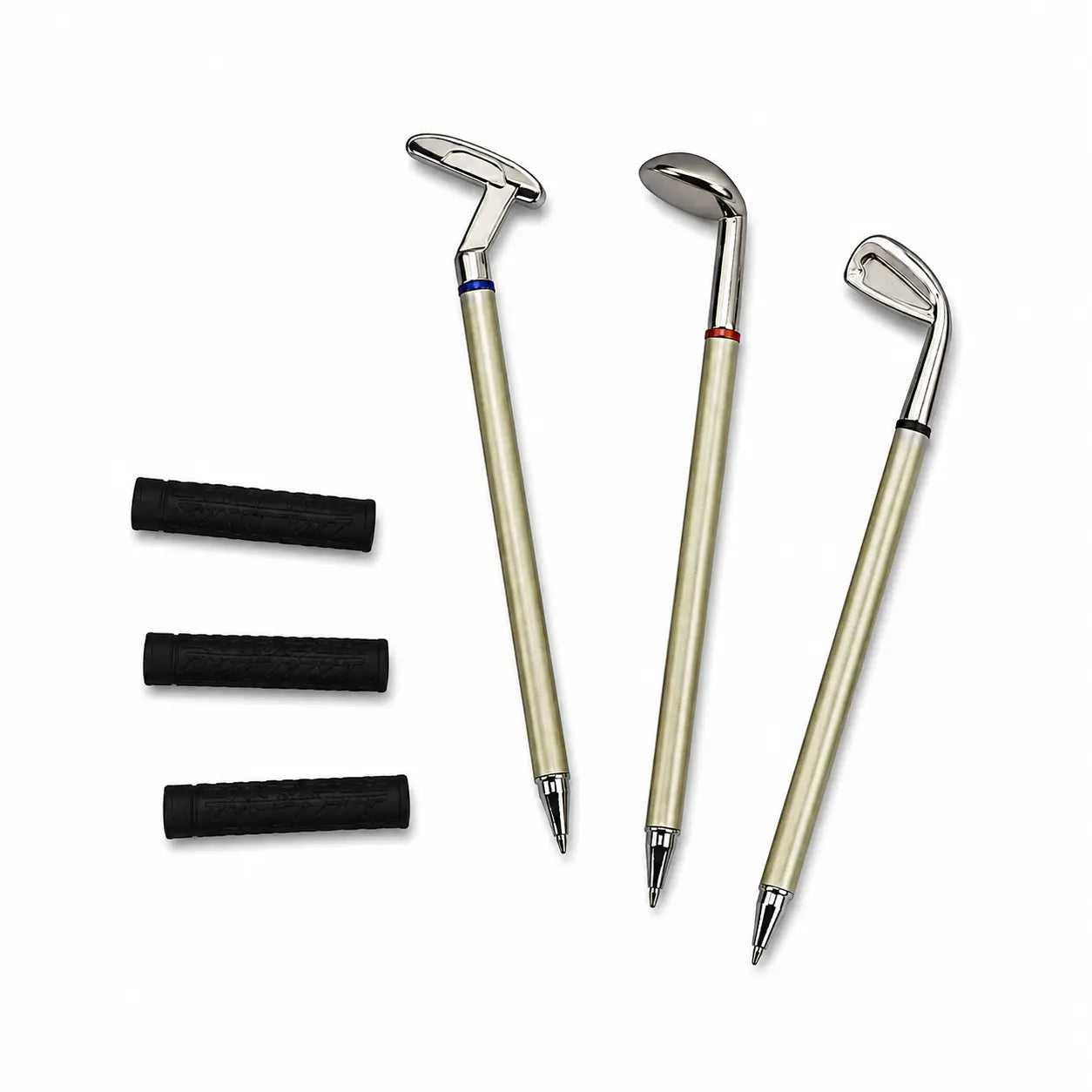 Golf Bag Pen Holder Set with 3 Golf Club Pens – Creative Desktop Organizer & Gift for Golf Lovers