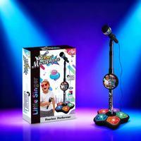 Unleash the Pop Star! K-POP Kids Karaoke Machine - Adjustable Microphone Stand with Light Show