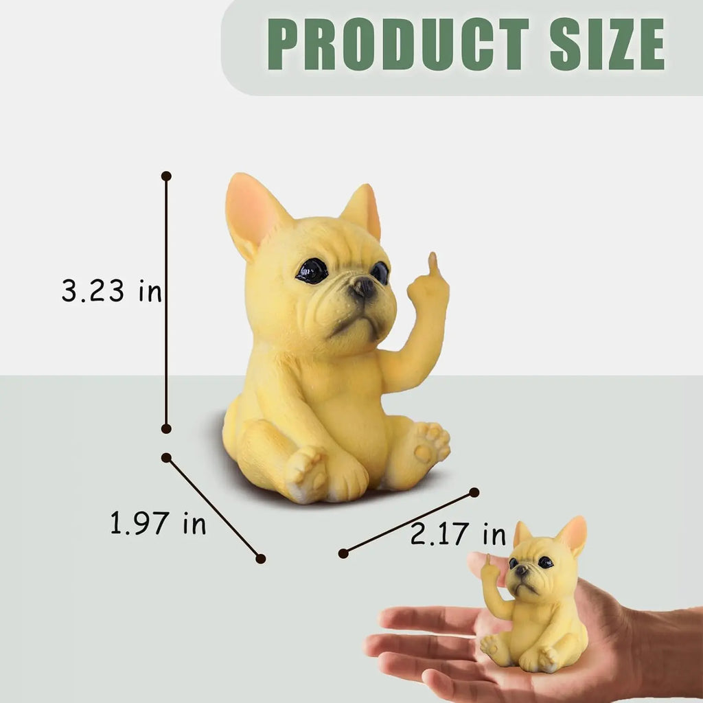 Fun Mini Middle Finger Animal Statue – Cute Resin Desktop & Car Decor Humor Gag Gift
