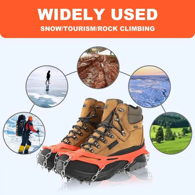 Lightweight Ice Cleats for Shoes & Boots – Anti-Slip Snow Traction Crampon Grips