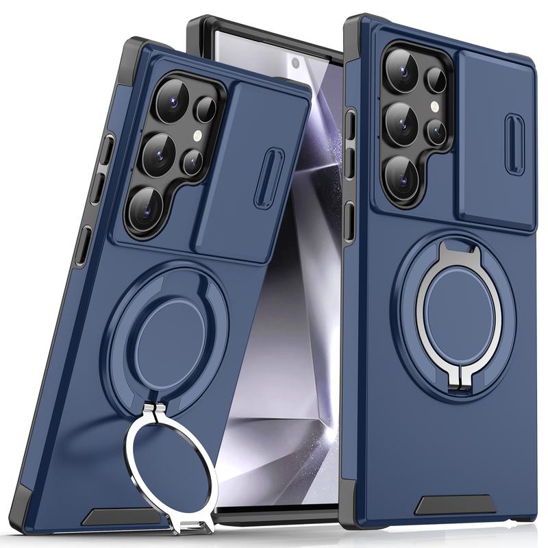 MagSafe Magnetic Ring Slide Camera Lens Shield Shockproof Case for Samsung Galaxy S26 Ultra